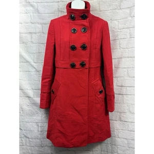 Gabardina Traje Mango Rojo Brillante Algodón Talla L 12 - 14 Bolsillos Dark Academia - Imagen 1 de 12