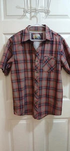 Magellan Adventure Gear Vented Shirt M Gray Red Blue Plaid Loose Fit Mag Wick - Picture 1 of 8
