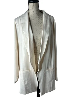 BLAZER/JAQUETA FEMININA STUDIO BY TORRID APOSTA EM SI MESMO MARFIM FRENTE ABERTA TOP 4X - Imagem 1 de 4