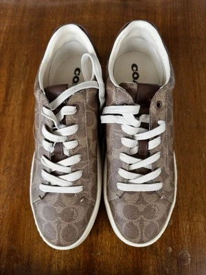 Coach Clip Low Top Sneaker Women’s Size US 9B Khaki/Saddle gorpcore Casual EUC - Image 1 of 4