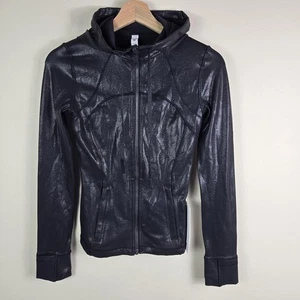 Lululemon Hooded Define Jacket Shine Womens 2 Black Nulu Full Zip Pockets New - Picture 1 of 12