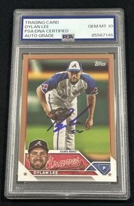 Dylan Lee Signed 2023 Topps Gold /2023 Autographed Braves Card PSA 10 Auto - Picture 1 of 2