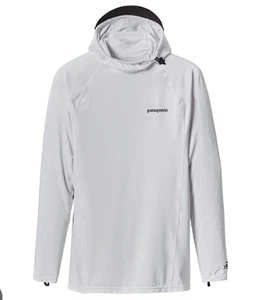 Patagonia Worn Wear Uomo RØ Felpa con Cappuccio Uomo Xs Bianco Logo UPF 50 Atletica Maniche Lunghe - Foto 1 di 10