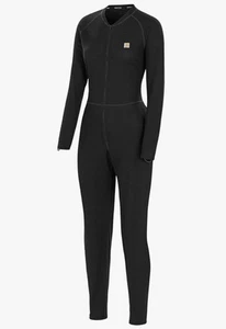 Carhartt Damen Midweight Cotton Blend Waffle Zip Front Union Suit Größe M Schwarz - Bild 1 von 4