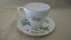 DUCHESS BONE CHINA CUP & SAUCER, MADE IN ENGLAND, FLOWER PATTERN WITH GOLD EDGES