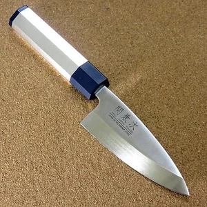 Japanese Kitchen Deba Knife 4.1 inch Aluminum Handle Single edged SEKI JAPAN - Picture 1 of 11