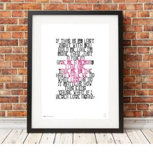 ADELE ❤ Set Fire to the Rain A Choice 4 song lyric poster limited Edition Prints - Picture 1 of 26