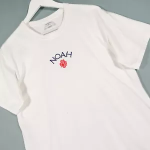 Noah T Shirt Mens Medium White Rose Short Sleeve Cotton Top - Picture 1 of 16