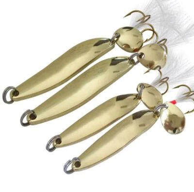 4PCS Metal Jig Fishing Lures Swimbait Spinner 13g/10g/7g/5g Bait Spoon Jig Hooks - Image 1 of 4