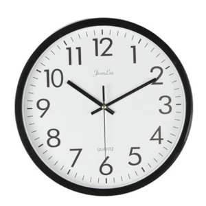 10 Inch Wall Clock, Quartz Battery Operated Silent Round Wall Clocks, Black - Picture 1 of 4