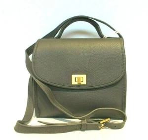 GiGi New York Amelie Crossbody Satchel Pebble Grain Leather New Tags Anthracite - Picture 1 of 12