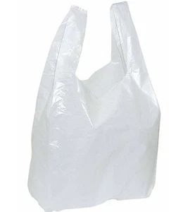 2000 Weiße Tüten Plastiktüten Hemdchen Tragetaschen 25+12x45cm Beutel Verpackung - Bild 1 von 4