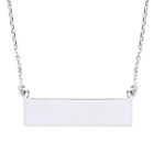 Silver Jewelco London Rectangular ID Tag Nameplate Necklace 15 + 1 inch
