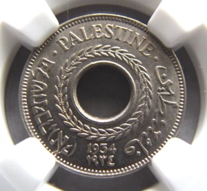 Palestine KM3 5 Mils 1934 NGC MS 63, brilliant original coin. - Picture 1 of 3