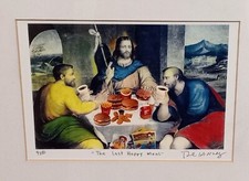 Signed Fine Art Print "LAST HAPPY MEAL" created 1982 Nelson De La Nuez