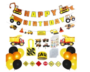 Construction BIRTHDAY PARTY SUPPLIES FOR BOYS, 103PACK,BALLOONS, TOTE GIFT BAGS - Picture 1 of 7