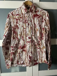 Vintage Diesel Casual Shirt Button Medium Mens Long Sleeve Red White Floral - Picture 1 of 17