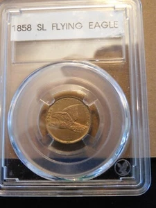 1858 FLYING EAGLE CENT SMALL LETTERS ( ABOUT UNCIRCULATED ) - Picture 1 of 12