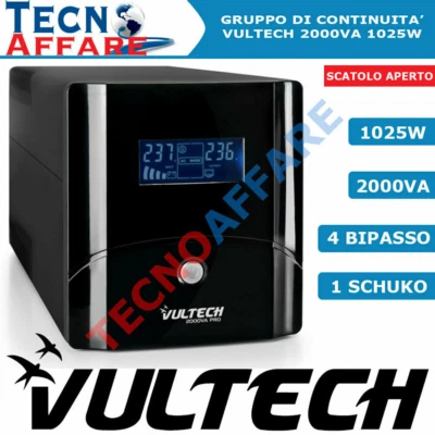Gruppo Di Continuità UPS 2000VA Stabilizzatore PC Monitor Vultech UPS2000VA-PRO - Image 1 of 2