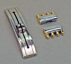 NEW Longines Stainless Steel & Gold Watch Bracelet 35mm Folding Clasp 150-37669 - Picture 1 of 1