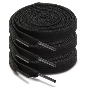 3pair 3/8" Double Layer Flat Athletic Shoe Laces Strings for Sneakers 24-72 Inch - Picture 1 of 226