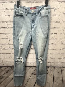 Guess Women Jeans 26 Blue Denim Skinny Distressed Mid Rise Light Wash - Picture 1 of 7