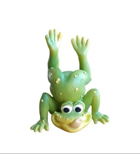 Young's Happy Frog 1996 in piedi sulla sua testa altezza 5" vintage - Foto 1 di 5