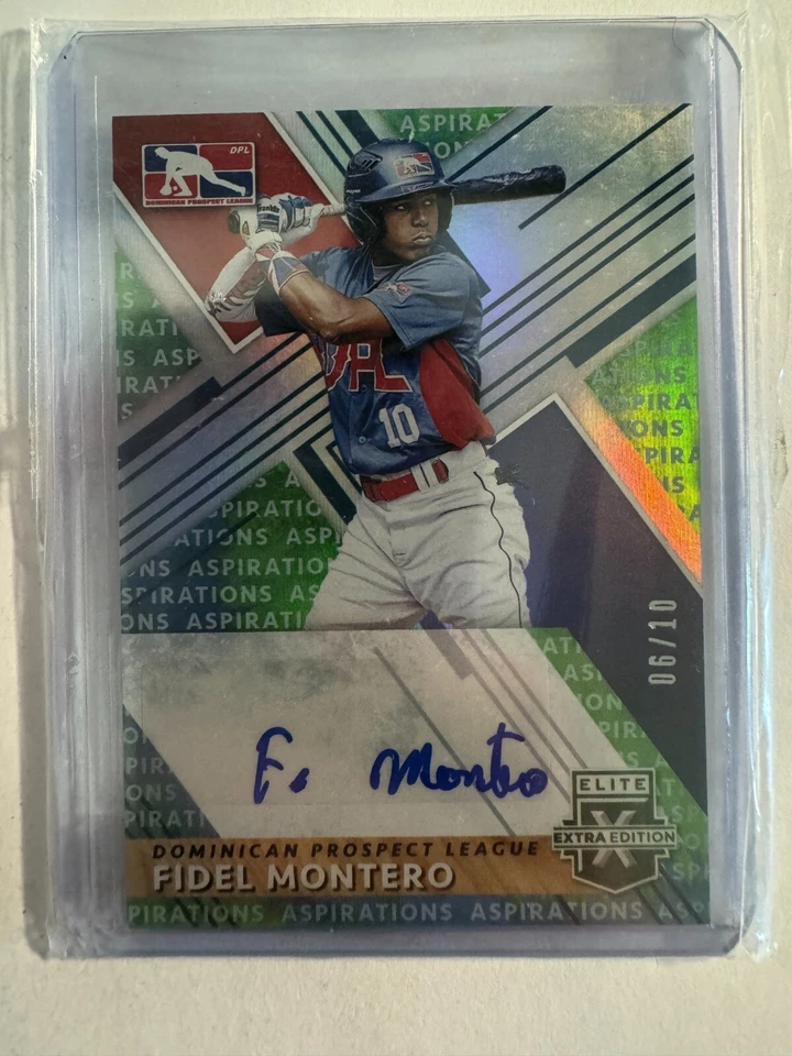 K217,732 - 2019 Elite Extra Auto Aspirations Tie Dye #188 Fidel Montero #/10 - Image 1 of 1