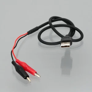 cable 8" DC Power USB A 2.0 Male plug to dual Alligator Test Clip Lead - Picture 1 of 4