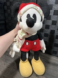 Vintage Disney Mickey Mouse Christmas Plush 16 Inch Stuffed *STAINS* See Pics - Picture 1 of 7