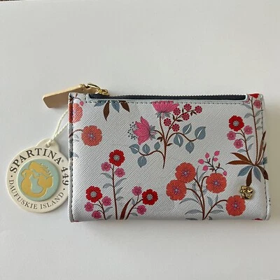 Spartina 449 Fiona Snap Wallet OYSTER FACTORY FLORAL SPRIGS NWT Few Imperfection - Image 1 of 4