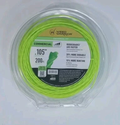 Weed Warrior .105 in. x 200 ft. Commercial Biodegradable Trimmer Line Heavy Duty - Image 1 of 2