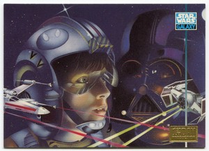 1995 Star Wars Galaxy Series 3 1st Day Production #290 LUKE AND STARFIGHTERS