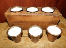 6 Replacement Sugar Mold Candle Holder Primitive TIN CUP Votives With Candles  