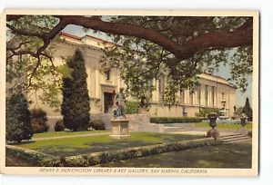 Vecchia cartolina d'epoca della Henry E Huntington Library and Art Gallery San Marino CA - Foto 1 di 2