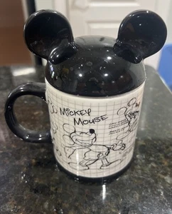 Taza/taza de café/té con tapa de colección cuaderno de bocetos de Mickey Mouse de Disney 17 oz. - Imagen 1 de 2