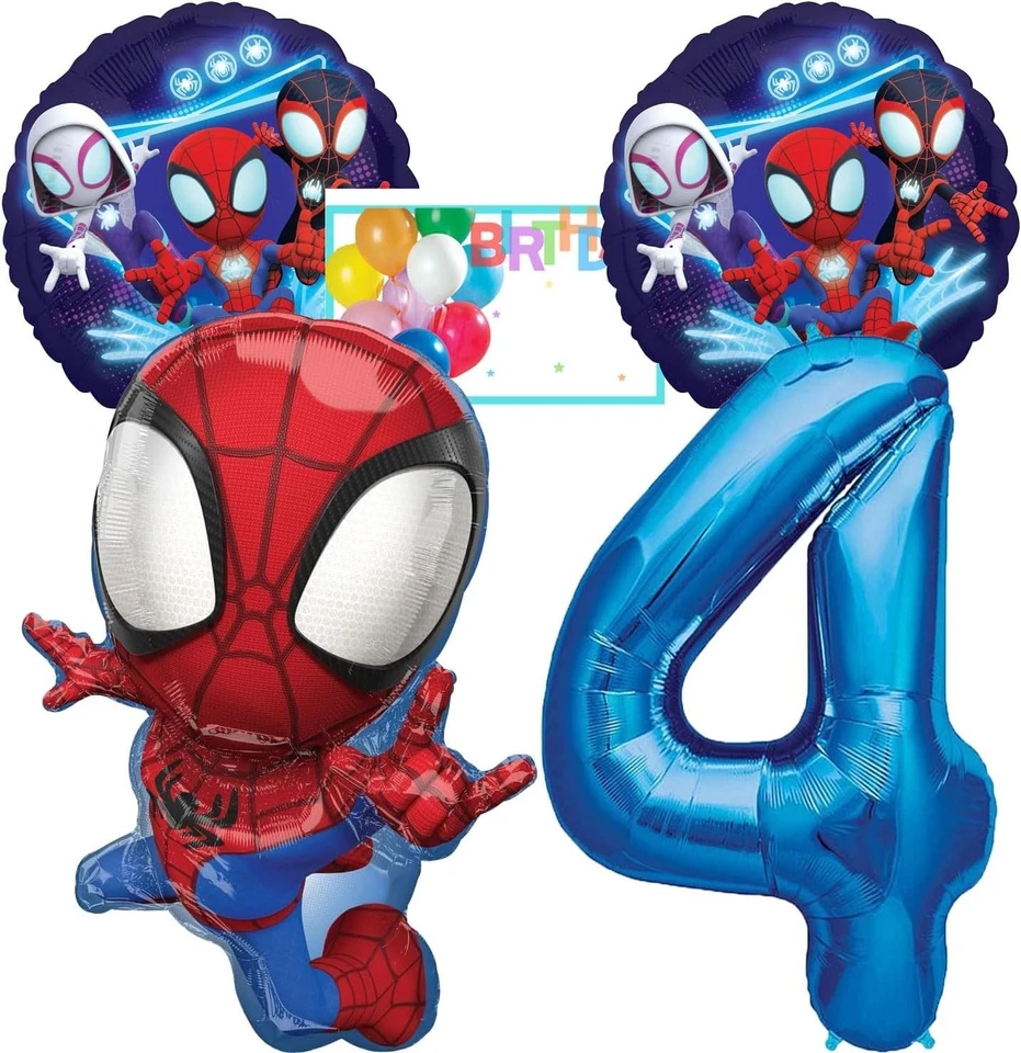 Globos Anagram Spidey and his Amazing Friends 4to cumpleaños fiesta con licencia Foto 1 de 1