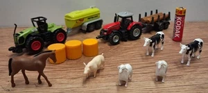 Majorette Micro Farm Diecast Model Bundle Claas Massey Ferguson Kids Playset  - Picture 1 of 4