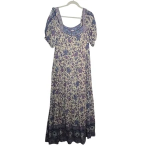 Vestido SPELL and the GYPSY Boho Folk Song Fuera del Hombro Cuello Cuadrado Azul - Imagen 1 de 8