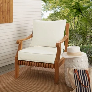Sorra Home Sunbrella Canvas Indoor/Outdoor 2-piece Cushion Off White - Picture 1 of 5