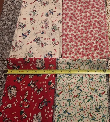 4 VTG Aunt Grace CHRISTMAS FAT QUARTERS Rothermel for MARCUS BROTHERS - Image 1 of 3