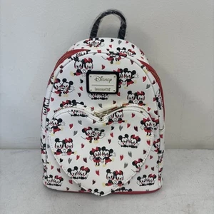 Mini Mochila Loungefly Disney Corazones Mickey y Minnie Mouse Nueva con Etiquetas San Valentín - Imagen 1 de 2