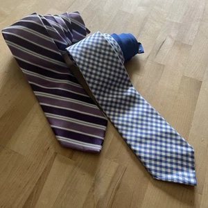 Tie Lot 2 Stafford Tailored Culture Club Room Men’s Purple Silk Striped Designer - Picture 1 of 7