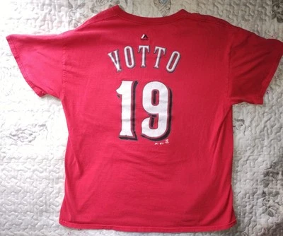Joey Votto Cincinnati Reds 衬衫男式大号红色 #19 Majestic 短袖 T 恤 — 第 1/4 张图片