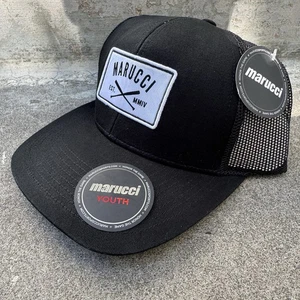 NEW Marucci Baseball Youth Trucker Snapback Hat Black Patch - Youth Sized - Picture 1 of 5