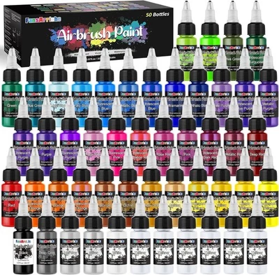 Airbrush Paint Set 44 Colors with 6 Thinners Acrylic Air Brush Paint Kit - image 1 of 4