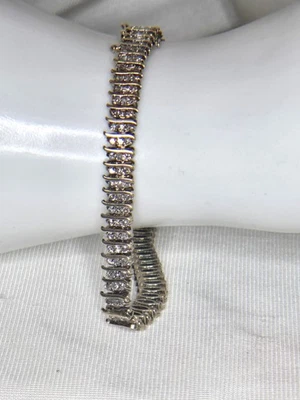 Brazalete Tenis Diamantes Oro Amarillo 14K 3.0ct 204 Piedras 18.4g Valorado $8K Foto 1 de 4