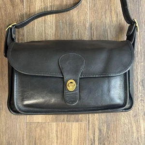 COACH Rambler 9735 Leather Shoulder Bag Black NYC Vintage Size H22xW28.5xD13cm - Picture 1 of 13