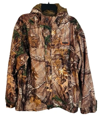 Realtree Mens LARGE Camo Outdoor Hunting Camping Insulated Jacket Hood Full Zip - Image 1 of 4