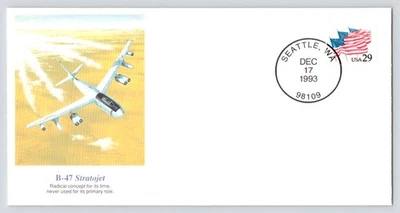 B-47 Stratojet FDC Cachet Fellows Ferguson Art Fleetwood '93 Seattle Washington - Image 1 of 4